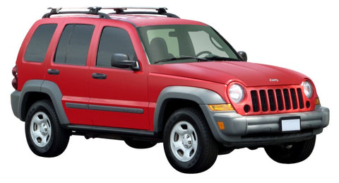 Jeep Cherokee (2002-2007) KJ 5 Door SUV 2002 - 2007 (Raised Rails) Aero ThruBar Yakima Roof Rack