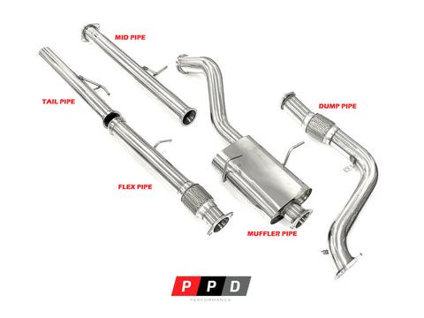 Mazda Bravo B2500 / Ford Courier (1996-2006) 2.5L 3" Stainless - EXHAUST PARTS ONLY