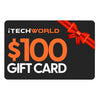 A black iTechworld 🎁 Gift Card (100% off) with orange $100 and 
