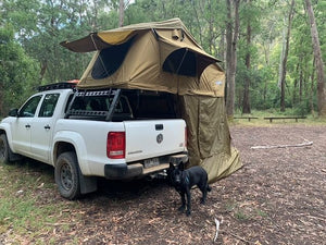 amarok roof top tent Volkswagen (2011-2023) OzRoo Tub Rack Farbe:SAGE GREEN Zielseiten-Tandem - E-Tandem - It easily installs using p-independence-day-sale-24