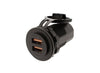 DUAL USB SOCKET PORT A- 5v 2.4a PORT B- QC3.0 3.6-12v 18w ( 10 pack )