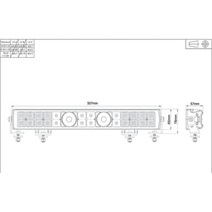 Laser Led Driving Lamp Lightbar Combo Beam 9-36V 136W 11,500 Lmns 507Mm Long