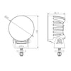 LED Round Flood Beam Worklamp 9 - 36V 4 LED's 3,800 Lumens