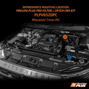 Mitsubishi Triton (2023-2025) MV Pre-Line Plus Diesel Provent Catch Can & Fuel Pre-Filter kit (PLPV652DPC)