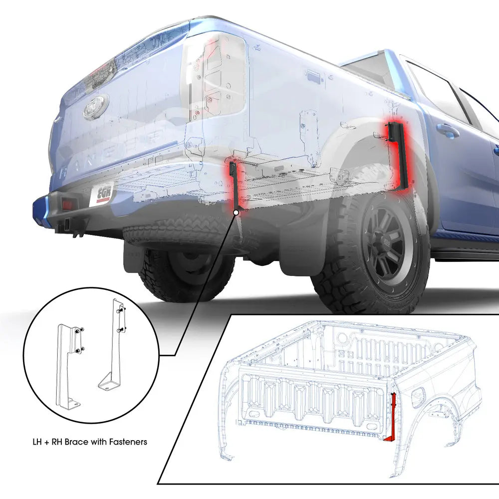 Ford Ranger (2022+) RA NEXT GEN and RAPTOR EGR Rolltrac J-Brace Kit ...