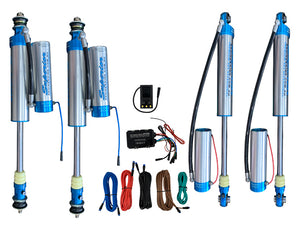 Toyota LandCruiser 76 Series (2007-2016)  Wagon Diesel 4.5ltr TD V8  Superior Electric (ECDS) In Cab Adjustable 2.5 Monotube Remote Reservoir Shock Kit 4 Inch (100mm) Lift