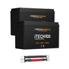 iTechworld | 200Ah Lithium LiFePO4 Battery Bundle | 2×100Ah Deep Cycle with Linking Cables