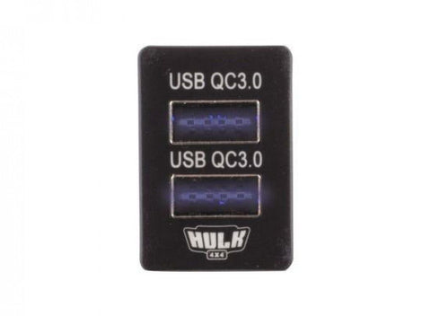 Hulk 4X4 - Dual QC3 USB Socket - Late Toyota - Blue