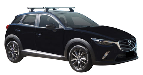 Mazda CX-3 (2021-2023) 5 Door SUV Dec 2021 - 2023 (Naked Roof) Yakima HD Through Bar Yakima Roof Rack