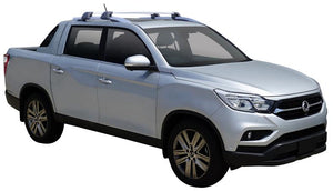 SsangYong Musso (2019-2023) 4 Door Ute 2019 - 2023 (Raised Rails) Aero FlushBar Yakima Roof Rack