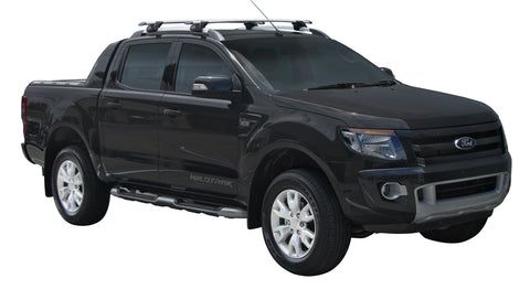 Ford Ranger (2012-2015) Wildtrak 4 Door Ute 2012 - 2015 (Raised Rails) Aero ThruBar Yakima Roof Rack
