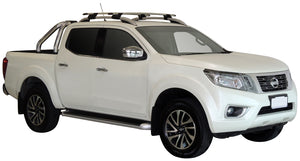 Nissan Navara (2015-2021) NP300 (D23) Dual Cab 4 Door Ute Jun 2015 - Apr 2021 (Raised Rails) Aero ThruBar Yakima Roof Rack