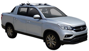 SsangYong Musso (2019-2023) 4 Door Ute 2019 - 2023 (Raised Rails) Aero ThruBar Yakima Roof Rack