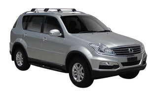 SsangYong Rexton (2012-2017) 5 Door SUV 2012 - 2017 (Raised Rails) Aero FlushBar Yakima Roof Rack