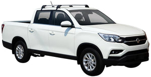 SsangYong Musso (2019-2020) 4 Door Ute 2019 - 2020 (Naked Roof) Aero FlushBar Yakima Roof Rack