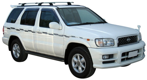 Nissan Terrano (1996-2003) Regulus 5 Door SUV 1996 - 2003 (Factory Tracks) Aero ThruBar Yakima Roof Rack