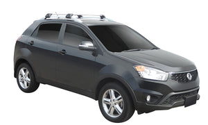 SsangYong Korando (2014-2019) 5 Door SUV 2014 - 2019 (Raised Rails) Aero FlushBar Yakima Roof Rack