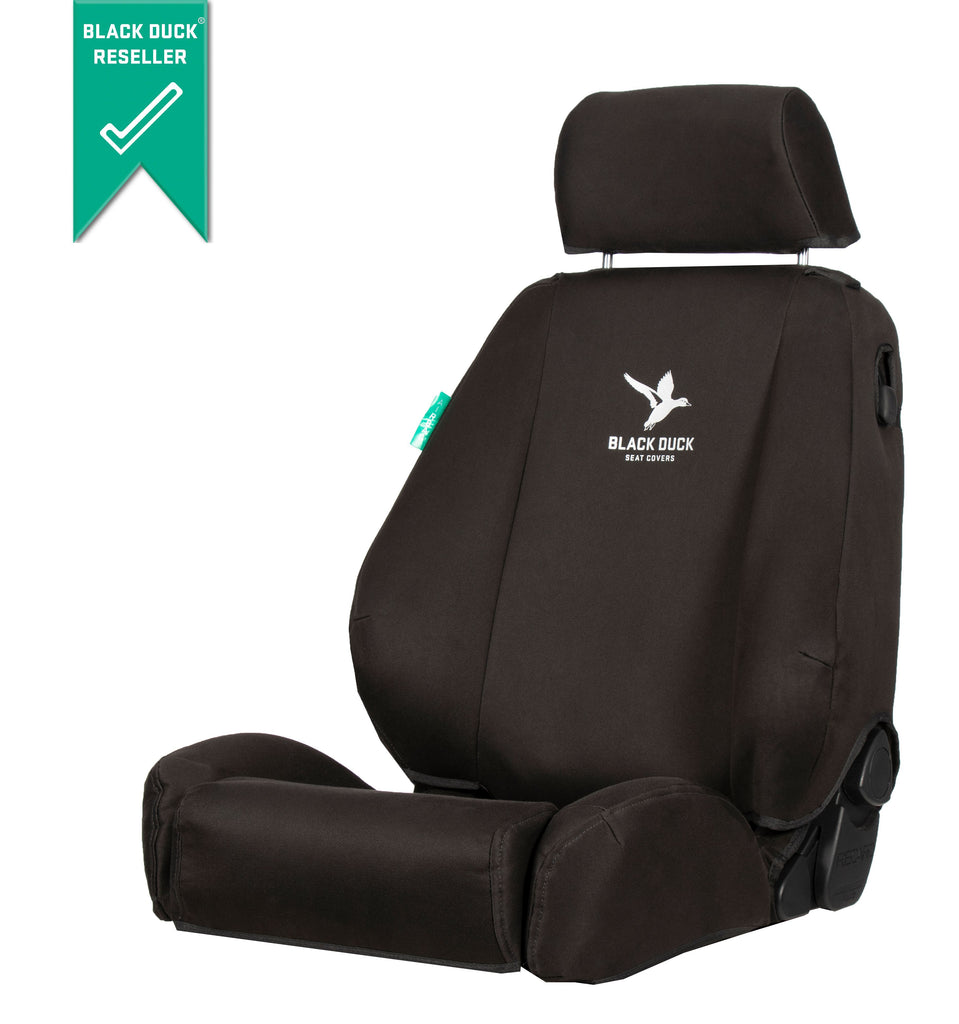 Toyota Prado (2010-5/2021) 150 Series GXL ONLY Black Duck Canvas Front and Rear Seat Covers - PRA092ABC PRA097L