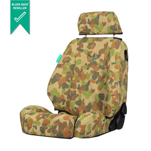 Holden Colorado (2008-2012) Black Duck Canvas Front and Rear Seat Covers - HR076