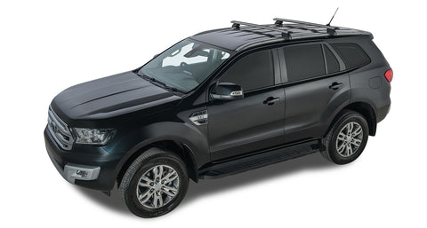 Ford Everest (2015-2022) UA 5dr SUV With Flush Rails 15 to Vortex SX Silver 2 Bar Roof Rack JA8144 Rhino Rack