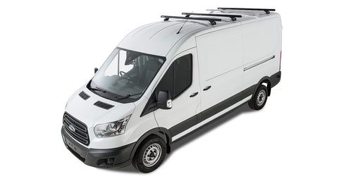 Ford Transit (2014-2022) 2dr Van LWB (MHeavy Duty RLTP Black 3 Bar Roof Rack JA6339 Rhino Rack