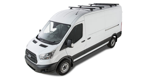 Ford Transit (2014-2022) 2dr Van LWB (MHeavy Duty RLTP Black 4 Bar Roof Rack JA6343 Rhino Rack
