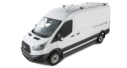 Ford Transit (2014-2022) 2dr Van LWB (MHeavy Duty RLTP Silver 2 Bar Roof Rack JA6334 Rhino Rack