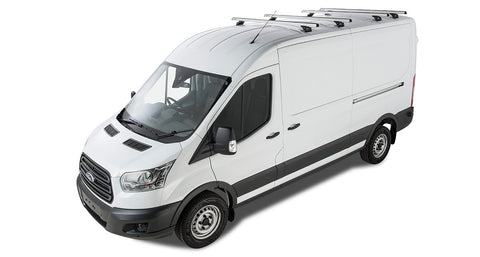Ford Transit (2014-2022) 2dr Van LWB (MHeavy Duty RLTP Silver 4 Bar Roof Rack JA6342 Rhino Rack