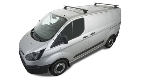 Ford Transit (2014-2019) Custom 2dr Van SWB Vortex RLTP Black 2 Bar Roof Rack JA5413 Rhino Rack