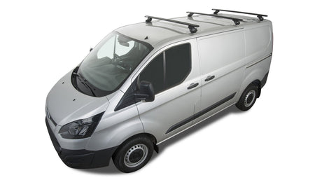 Ford Transit (2014-2019) Custom 2dr Van SWB Vortex RLTP Black 3 Bar Roof Rack JA5417 Rhino Rack