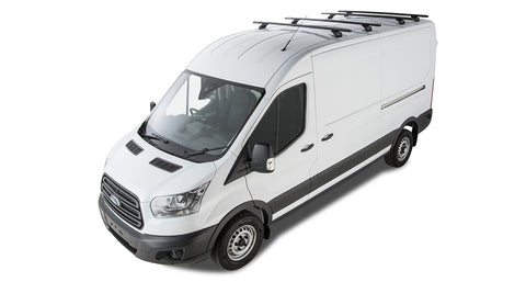 Ford Transit (2014-2022) 2dr Van LWB (MVortex RLTP Black 4 Bar Roof Rack JA6341 Rhino Rack