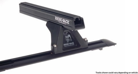 Mitsubishi Triton (2006-2015) Heavy Duty RLTF Trackmount Black 2 Bar Roof Rack JA0528 Rhino Rack
