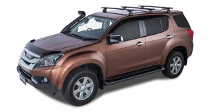 Isuzu MU-X (2013-2021) Gen1, LS-T 5dr SUV With Roof Rails Removed 13 to Vortex RLT600 Trackmount Black 3 Bar Roof Rack JA8335 Rhino Rack