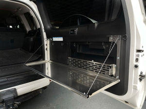 Toyota Prado (2002-2009) 120 Series Kaon Rear Door Drop Down Table and Cage SKU: KS0185/KS0528