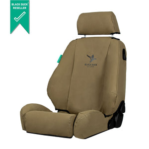 Nissan Navara (2014-2017) D23 Series 1 & 2 Black Duck Canvas Front And Rear Seat Covers - NN152ABC NN154