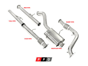 Mazda Bravo B2500 / Ford Courier (1996-2006) 2.5L 3" Stainless - PPD EXHAUST PARTS ONLY