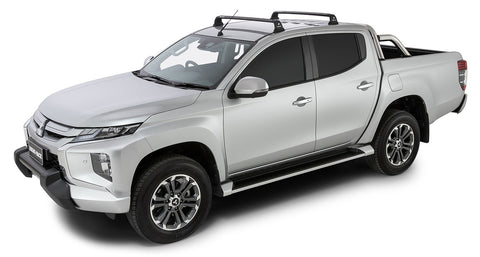 Mitsubishi Triton (2015-2023) Gen5 Vortex RVP Black 2 Bar Roof Rack RVP50 Rhino Rack