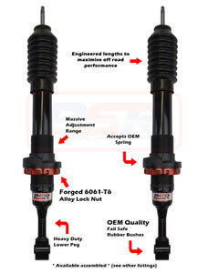 Mazda BT-50 (2016-2020) PSR  / Ford Ranger PX PSR TTG Front 2-5" Adjustable Shock Absorber - PAIR