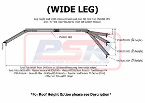 Nissan Navara (2005-2015) D40 PSR Tilt Up Baja Style Roof Top Tent Mount