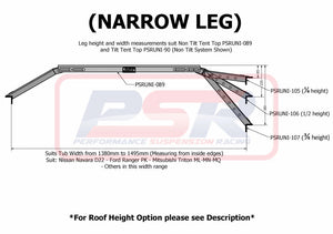 Ford Ranger (2015-2021) PX PSR Tilt Up Baja Style Roof Top Tent Mount