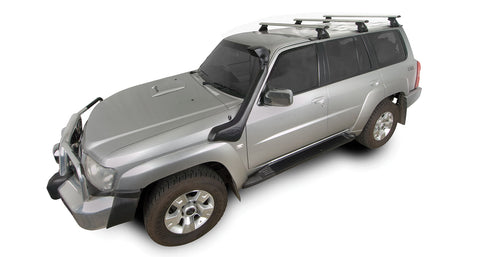 Nissan Patrol (1997-2016) GU, Y61 4dr 4WD LWB Vortex RL110 Silver 3 Bar Roof Rack JA2692 Rhino Rack