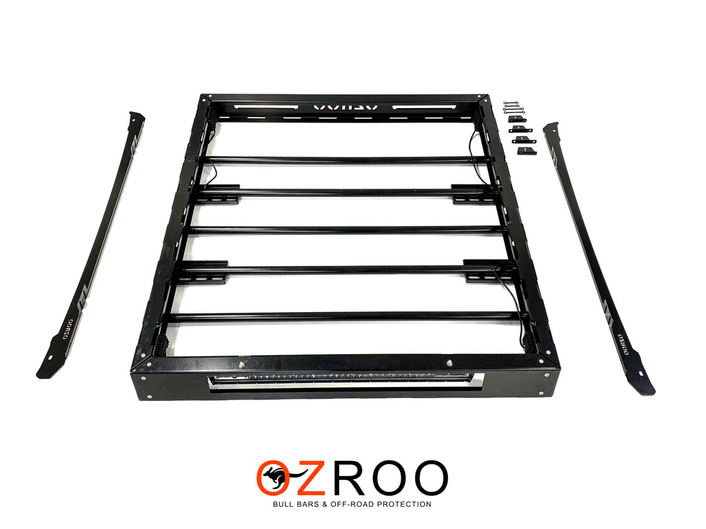 Mitsubishi Triton (2015-2023) MQ MR Dual Cab ULTIMATE Roof Rack - Integrated Light Bar & Side lights