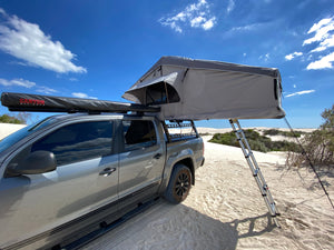 Rooftop Tent/ Tub Rack/ Rollercover Package - 2 Person Soft Shell Tent (LONG STYLE)