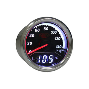 SAAS 2 in 1 Digital Analogue Dual Face Trax Gauge Oil Pressure and Water Temp - SG613020