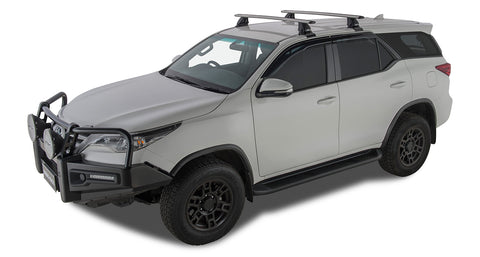 Toyota Fortuner (2015-2022) GX 5dr SUV Vortex 2500 Silver 2 Bar Roof Rack JA8327 Rhino Rack