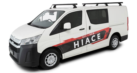 Toyota Hiace (2019-20) Gen 6 2dr Van LWB Heavy Duty RCH Black 3 Bar Roof Rack JB1603 Rhino Rack
