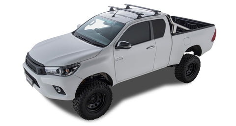 Toyota Hilux (2015-2023) Gen 8 2dr Ute Extra Cab Vortex RLT600 Trackmount Black 2 Bar Roof Rack JA9126 Rhino Rack