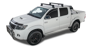 Toyota Hilux (2005-2015) Gen 7 4dr Ute Dual Cab Heavy Duty 2500 Black 2 Bar Roof Rack JA0176 Rhino Rack