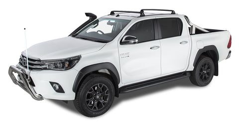 Toyota Hilux (2015-2023) Gen 8 4dr Ute Double Cab Vortex RVPT Black 2 Bar Roof Rack RVPT556 Rhino Rack