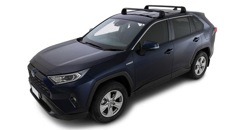 Toyota Rav4 (2019-20) Gen 5, XA50 5dr SUV 19 Vortex ROC25 Flush Black 2 Bar Roof Rack RV0783B Rhino Rack